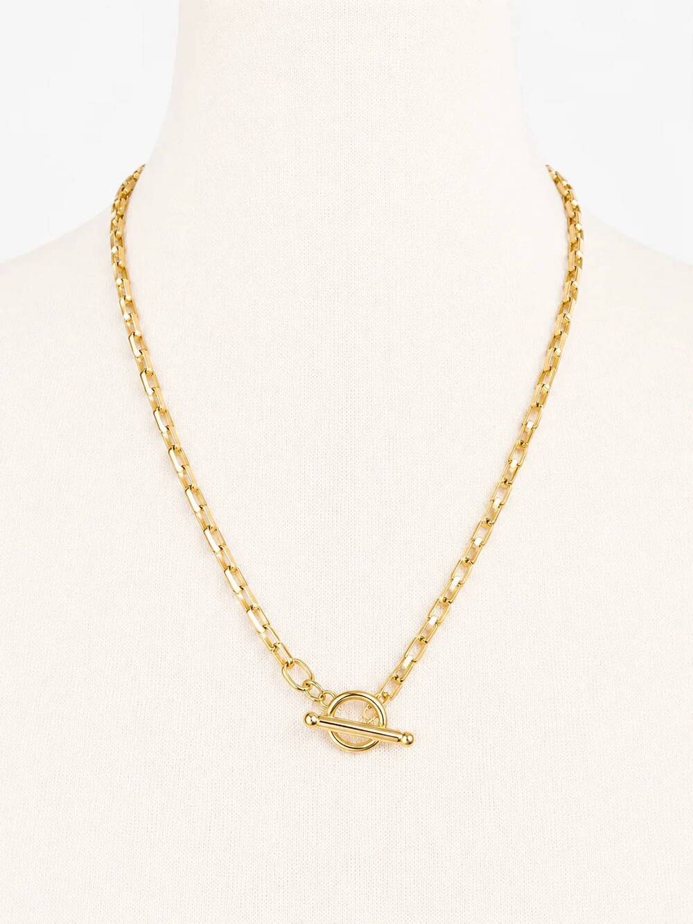 NEW NO WHINING DESIGNING women's toggle link necklace in gold